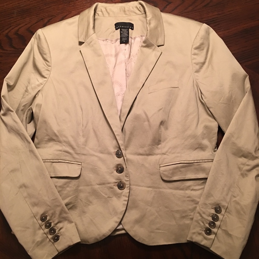 Attention Single Breasted Cotton Blazer